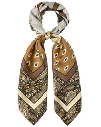 Emme - Foulard En Soie À Motif Cachemire Et Imprimé Losanges - Lyst