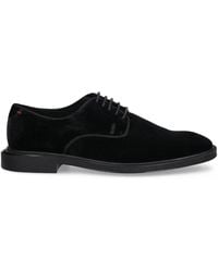 HUGO - Velvet Lace-Up Derby Shoes - Lyst