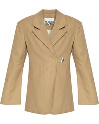 Ganni - Blazer With Striped Pattern - Lyst