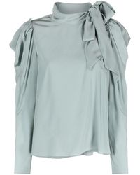 Ulla Johnson - Gathered-Tie Neck Silk Blouse - Lyst