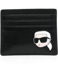 KARL LAGERFELD - Ikon Leather Card Holder - Lyst