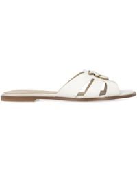 Pinko - Leather Flat Sandals - Lyst