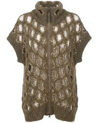 Brunello Cucinelli - Sequin-Embellished Open-Knit Sweater - Lyst