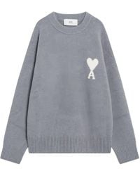 Ami Paris - Trui Met Ronde Hals En Logo - Lyst