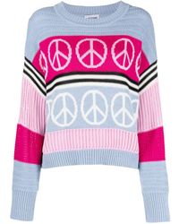 Moschino Jeans - Intarsien-Pullover mit Friedenszeichen - Lyst