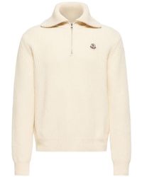 Moncler - Half Zip Logo Sweater - Lyst