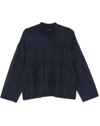 Emporio Armani - Check-Pattern Mock-Neck Sweater - Lyst