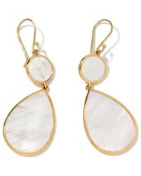 Ippolita - 18kt Yellow Gold Polished Rock Candy Snowman Mother-of-pearl Drop Earrings - Lyst