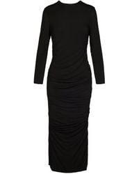 Tessitura - Ruched Long-Sleeve Midi Dress - Lyst