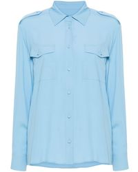 MSGM - Spread-collar Long-sleeve Shirt - Lyst