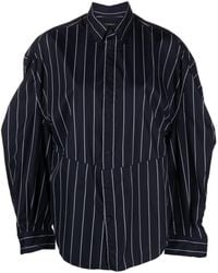 Balenciaga - Blue Vertical Stripe Pattern Shirt - Lyst