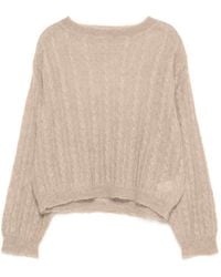 Kristina Ti - Cable-Knit Boat-Neck Sweater - Lyst