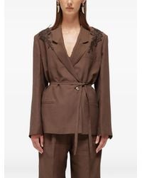 Blugirl Blumarine - Floral-Patch Belted Blazer - Lyst