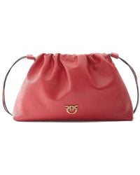 Pinko - Drawstring Leather Shoulder Bag - Lyst