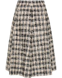 Gucci - Square-g Check Tweed Skirt - Lyst