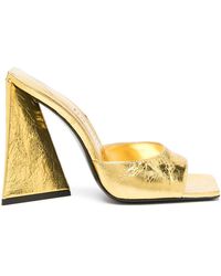 The Attico - 118mm Mules In Metallic Leather - Lyst