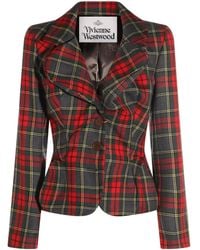 Vivienne Westwood - Plaid Tailored Jacket With Notch Lapel And Button-Detail Cuffs - Lyst