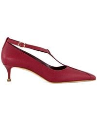 Manolo Blahnik - T-Bar Leather Pumps - Lyst