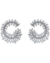 ANANYA - Edge Diamond Hoop Earrings - Lyst
