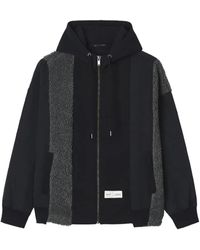 FIVE CM - Fleece-Panelled Zip-Up Hoodie - Lyst