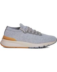 Brunello Cucinelli - Jacquard Wool Knit Sneakers - Lyst