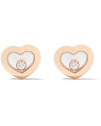 Chopard 18kt Rose Gold Happy Diamonds Icons Ear Pins - Metallic