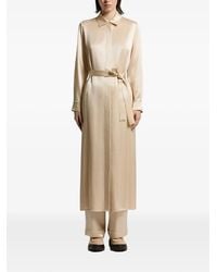 Peserico - Belted Satin-Finish Shirt Maxi Dress - Lyst