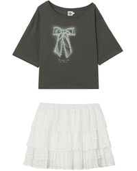 B+ AB - Bow-Print Ruffled Set - Lyst