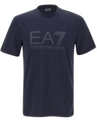 EA7 - Tonal Logo Print T-Shirt - Lyst