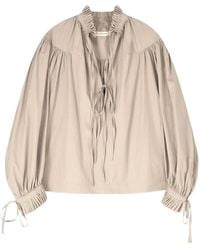 Dries Van Noten - Ruffled Cotton Blouse - Lyst