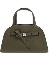 Tory Burch - Logo-Plaque Grained-Leather Tote Bag - Lyst