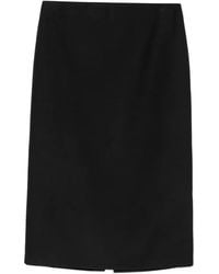 Liviana Conti - Rear-Slit Midi Skirt - Lyst