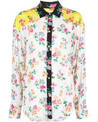 MSGM - Floral-print Long-sleeve Shirt - Lyst