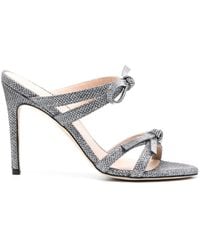 Stuart Weitzman - Glittered 90Mm Bow-Detail Sandals - Lyst