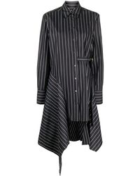 JW Anderson - Asymmetric Striped Cotton Shirtdress - Lyst