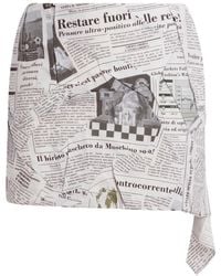 Moschino - Minijupe En Coton Imprimé Journal - Lyst