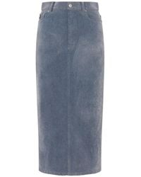 Moschino - Midi Button-Fastening Denim Skirt - Lyst