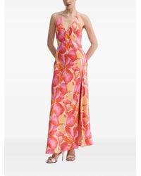 Bardot - Robe Longue Imprimée À Dos Nu Yve À Imprimé Végétal - Lyst