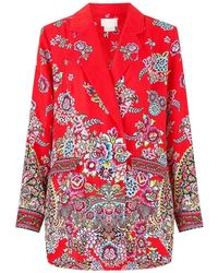 CAMILLA - Blazer Con Doble Botonadura Y Estampado Floral - Lyst