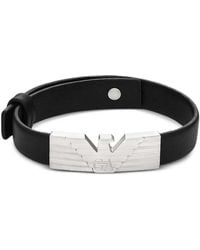 Emporio Armani - Armband mit Logo-Schild - Lyst