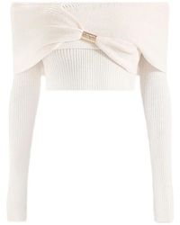 Manière De Voir - Shana Asymmetric Bardot Top With Hardware Detail - Lyst