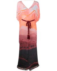 Matthew Williamson Landscape Print Kaftan Dress - Multicolour