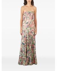 Saloni - Robe-Bustier Longue Kristie À Fleurs - Lyst