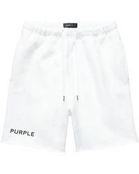 Purple Brand - Logo-print Cotton Track Shorts - Lyst