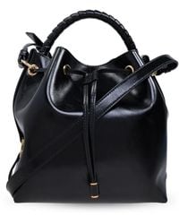 Chloé - Marcie Glänzende Leder Eimer Tasche - Lyst