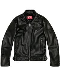 DIESEL - ‘L-Hein’ Leather Jacket - Lyst
