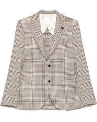 Lardini - Checked Wool Jacket - Lyst