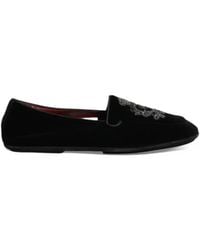 Dolce & Gabbana - Crown-Embroidered Velvet Loafers - Lyst