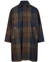 Song For The Mute - Check-Pattern Wool Coat - Lyst