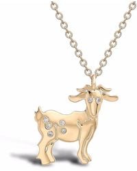 Pragnell - 18Kt Zodiac Goat Diamond Pendant - Lyst
